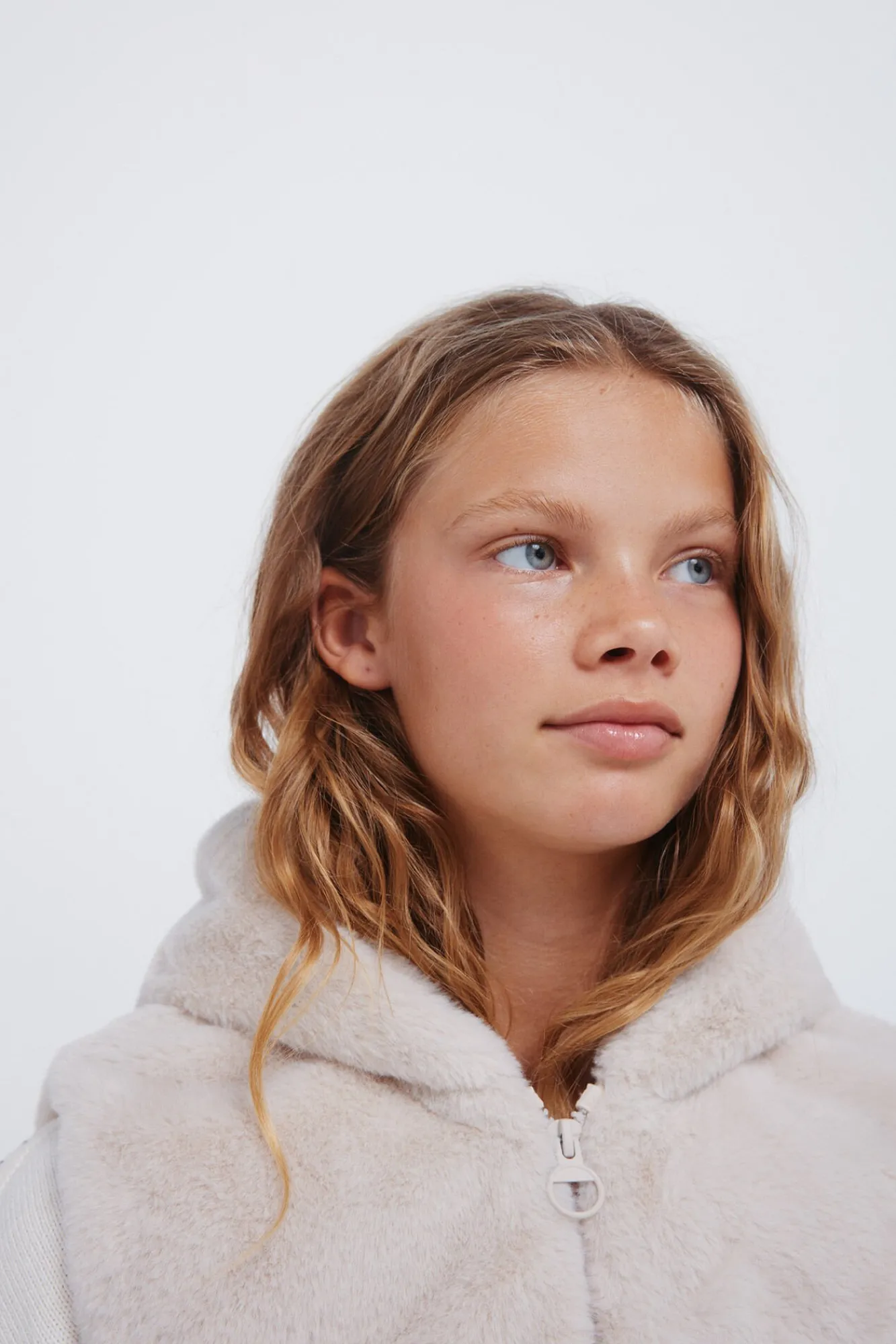 Springfield Kids Sobretudo-Colete de pele de menina azul