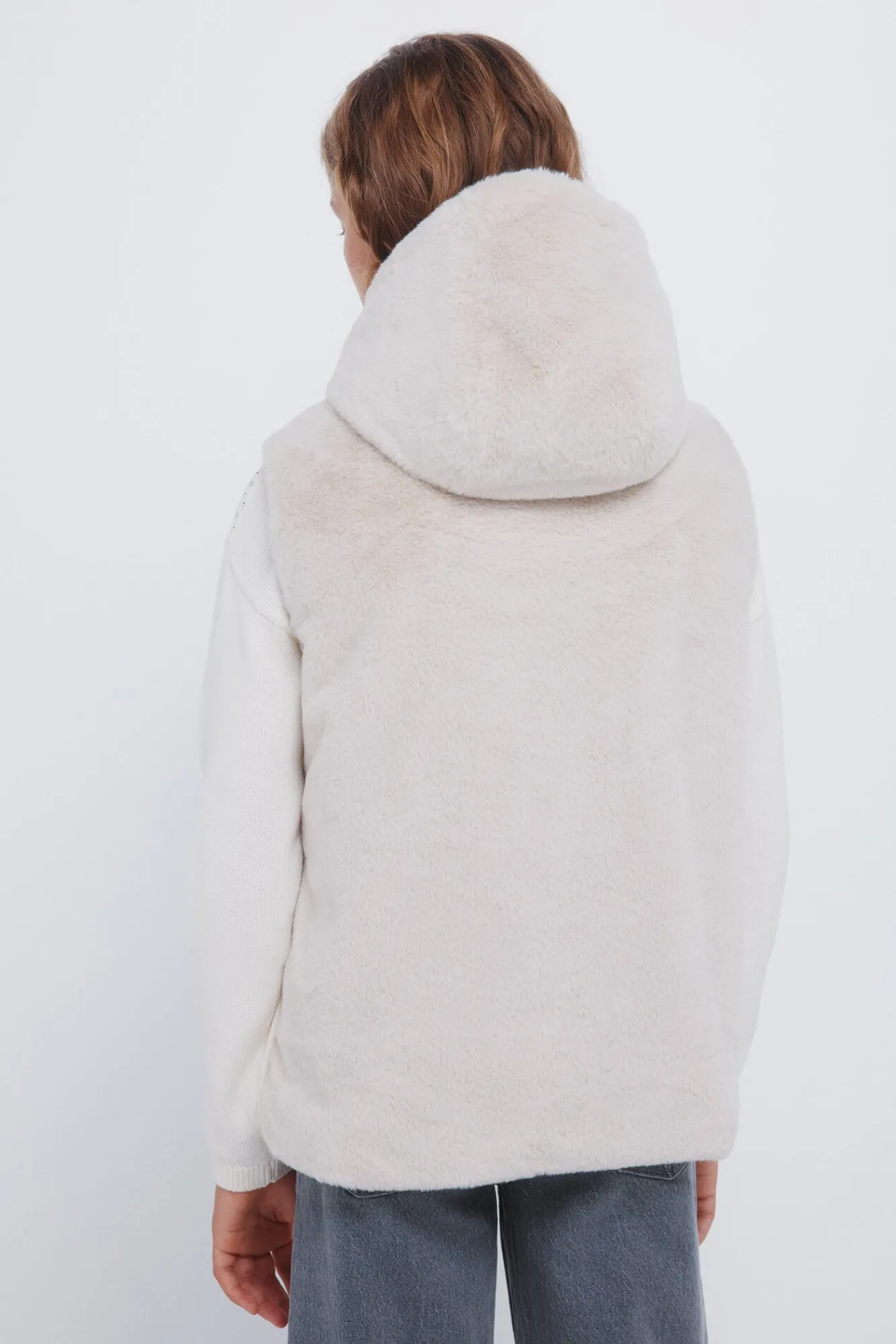 Springfield Kids Sobretudo-Colete de pele de menina azul