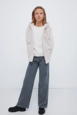 Springfield Kids Sobretudo-Colete de pele de menina azul