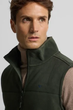 Silbon Coletes-Colete de polar clássico Verde