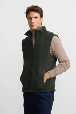 Silbon Coletes-Colete de polar clássico Verde