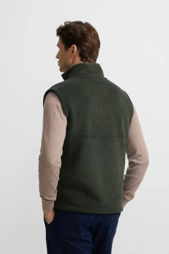 Silbon Coletes-Colete de polar clássico Verde