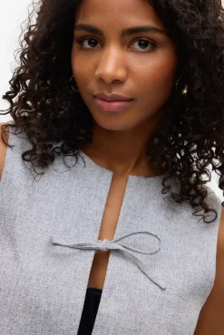 Vero Moda Coletes|Sobretudos-Colete de tweed Cinzento