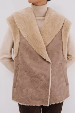 Cortefiel Coletes-Colete efeito dupla face Castanho