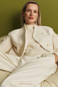 Cortefiel Coletes-Colete feminino oversized Ecru