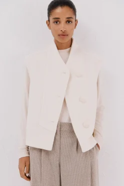 Cortefiel Coletes-Colete feminino oversized Ecru