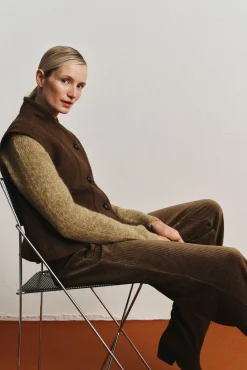 Cortefiel Coletes-Colete feminino oversized Castanho