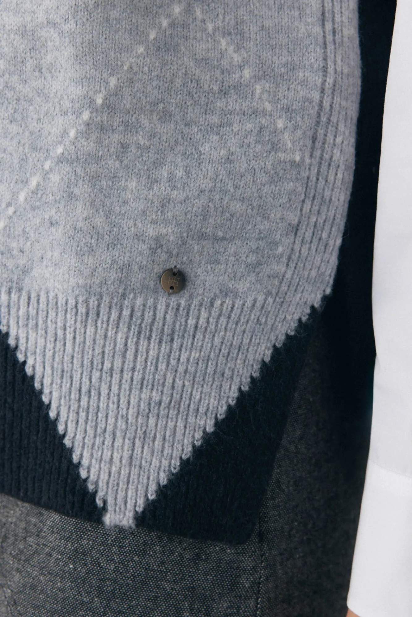 Pedro del Hierro Camisolas-Colete jacquard diamante Cizento