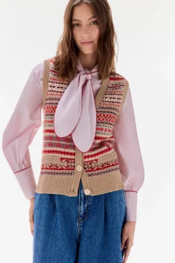 TFP by Tamara Falcó Coletes-Colete jacquard geométrico Beige