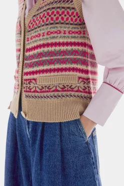 TFP by Tamara Falcó Coletes-Colete jacquard geométrico Beige