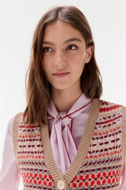 TFP by Tamara Falcó Coletes-Colete jacquard geométrico Beige