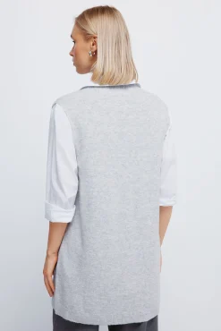 Springfield Coletes-Colete longo aberto cinzento