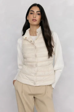 Pedro del Hierro Coletes-Colete peplum curto Ecru