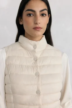 Pedro del Hierro Coletes-Colete peplum curto Ecru