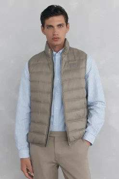 Pedro del Hierro Coletes|Sobretudos-Colete ultraleve Beige