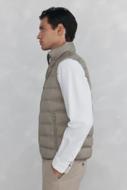 Pedro del Hierro Coletes|Sobretudos-Colete ultraleve Beige