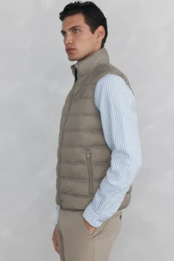 Pedro del Hierro Coletes|Sobretudos-Colete ultraleve Beige