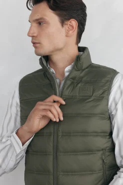 Pedro del Hierro Coletes|Sobretudos-Colete ultraleve Verde