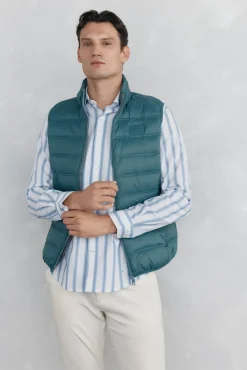 Pedro del Hierro Coletes|Sobretudos-Colete ultraleve Turquesa