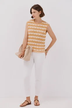 Cortefiel Coletes-Colete vazado bicolor Dourado