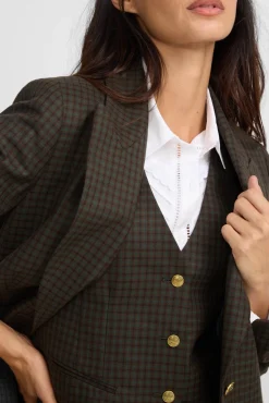 Silbon Coletes-Colete xadrez colete Verde