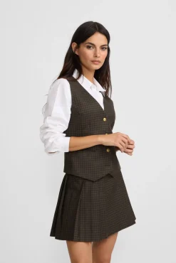 Silbon Coletes-Colete xadrez colete Verde