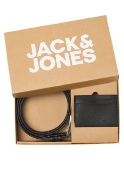 Jack & Jones Cintos-Conjunto de cinto e porta-cartões preto