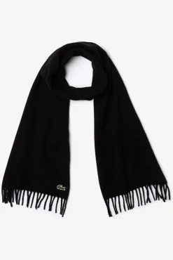 Lacoste Cachecóis-Conjunto de lenço em cashmere e lã de feltro unissexo Preto