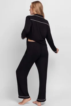 Dorina Pijamas-Conjunto de pijama Charli com T-shirt e calças preto