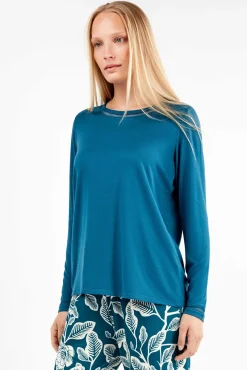 Gisela Pijamas-Conjunto de pijama com calça contrastantes estampado