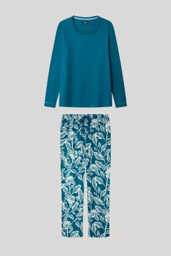 Gisela Pijamas-Conjunto de pijama com calça contrastantes estampado