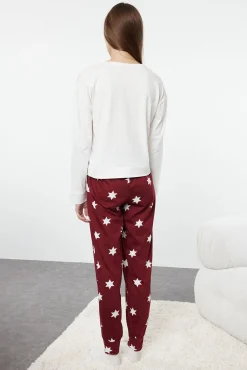 Trendyol Pijamas-Conjunto de pijama com de estrela vermelha estampado