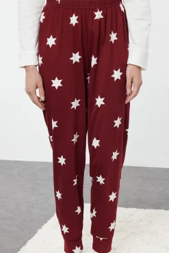 Trendyol Pijamas-Conjunto de pijama com de estrela vermelha estampado