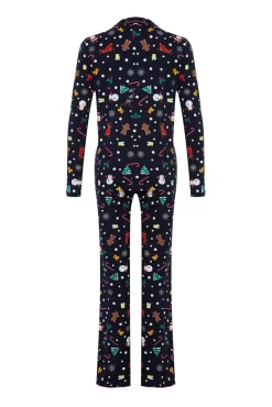 Trendyol Pijamas-Conjunto de pijama de Natal marinho azul