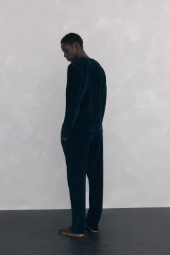 Pedro del Hierro Pijamas-Conjunto de pijama de veludo Azul