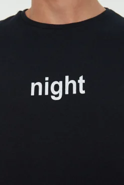 Trendyol Pijamas-Conjunto de pijama estampado regular fit em cinza azul