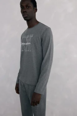 Pedro del Hierro Pijamas-Conjunto de pijama malha Cizento
