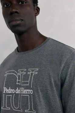 Pedro del Hierro Pijamas-Conjunto de pijama malha Cizento