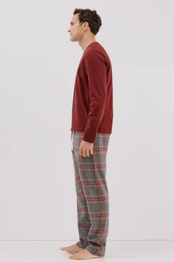 Cortefiel Pijamas-Conjunto de pijama malha e tecido Granada