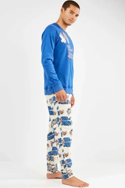 Gisela Pijamas-Conjunto de pijama malha Tom & Jerry azul