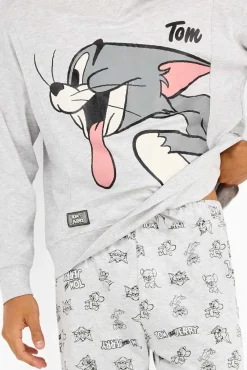 Gisela Pijamas-Conjunto de pijama malha Tom & Jerry cinzento