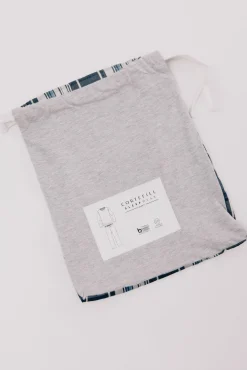 Cortefiel Pijamas-Conjunto de pijama malha e tecido Cinzento