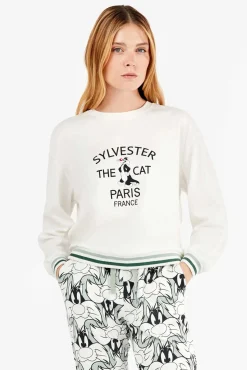 Gisela Pijamas-Conjunto de pijama Sylvester em malha interlock bege