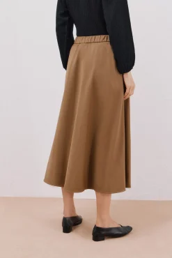 Cortefiel Saias-Cortes de saia longa Castanho