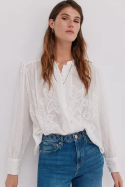 Hoss Intropia Blusas-Cosima. Blusa bordada floral Branco