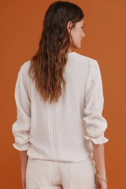 Hoss Intropia Blusas-Covadonga. Blusa bordada Ecru