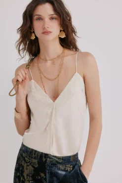 Hoss Intropia T-Shirts-Cristina. Top de lingerie Ecru