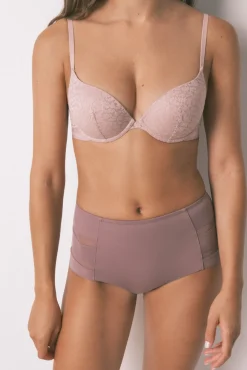 Women'secret Roupa Interior-Cueca alta clássica em microfibra rosa
