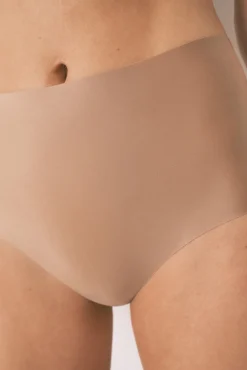 Women'secret Roupa Interior-Cueca bege de cintura alta e corte limpo cru