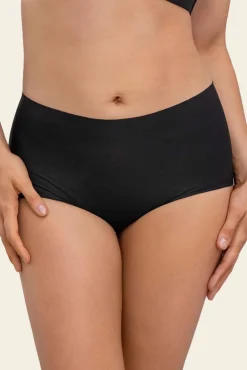 Leonisa Roupa Interior-Cueca boxer cintura alta com efeito invisível preto